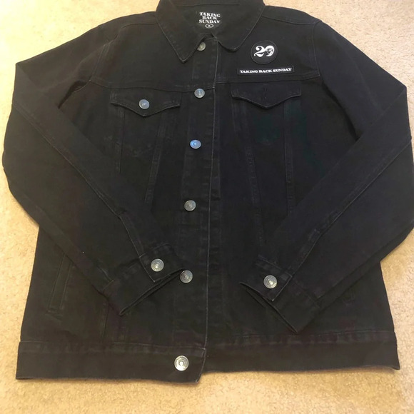 Taking Back Sunday Black Denim Jacket Brand New - Picture 8 of 9